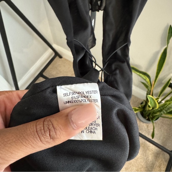 Fashion Nova Brianne Mesh Ruffle Halter Mini Dress Black Size Small NWT - Picture 8 of 8